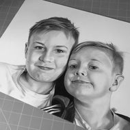 Custom Hand Drawn Family Portraiture. A3 (2 Face) £545